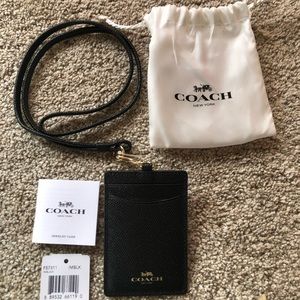 Coach Id Holder/ Lanyard  BLACK